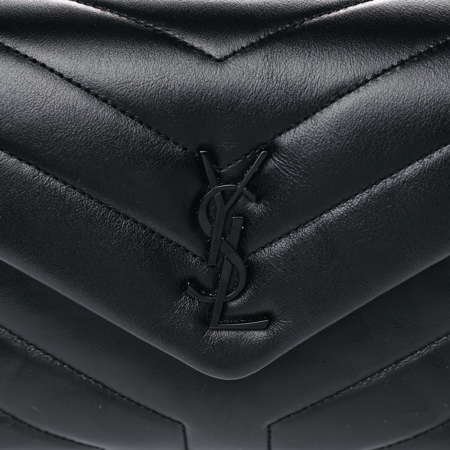 Calfskin Y Quilted Monogram Toy Loulou Crossbody Bag Black