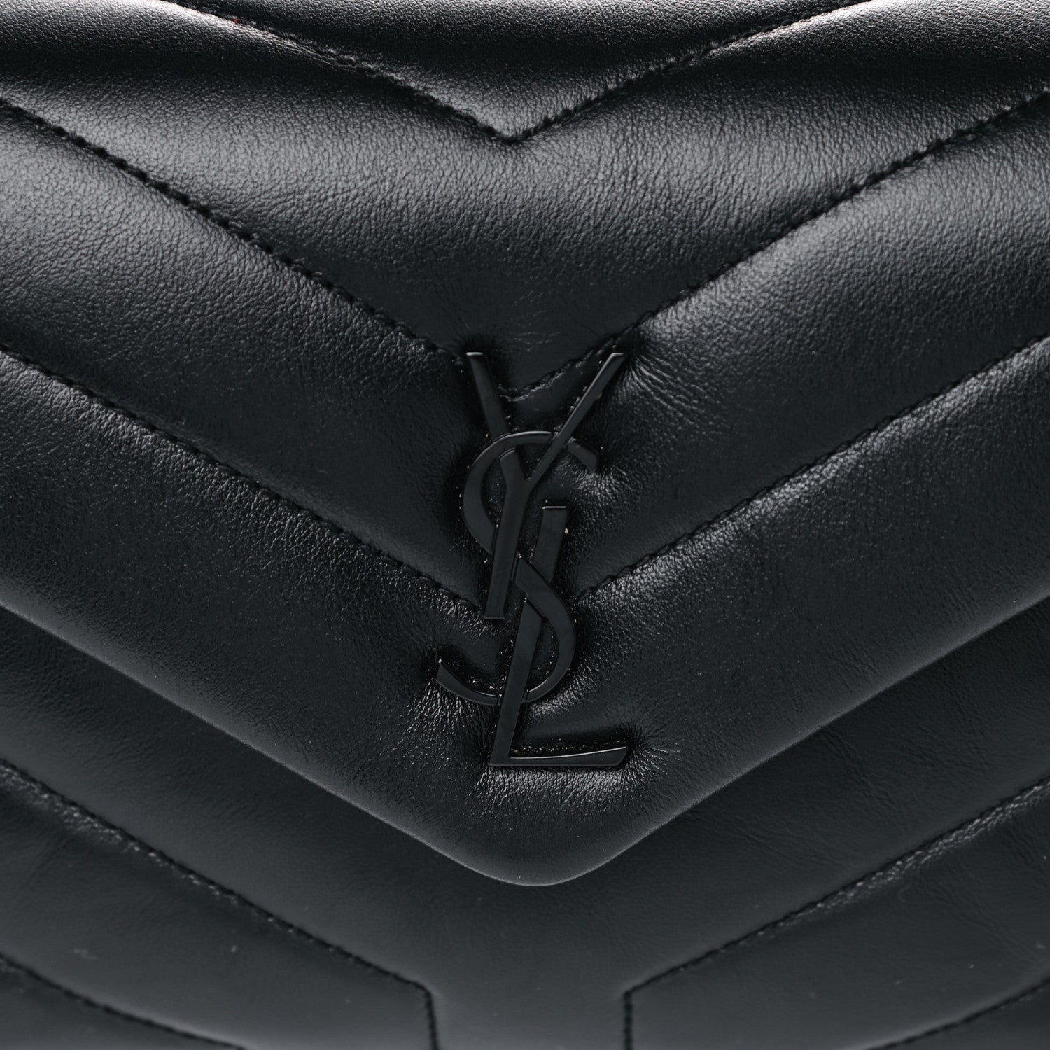 Saint Laurent Calfskin Y Quilted Monogram Toy Loulou Crossbody Bag Black 8 of 13
