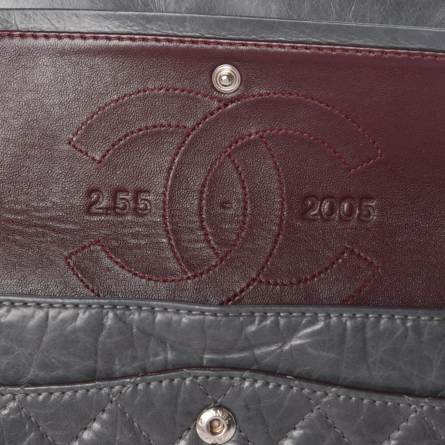 Aged Calfskin Quilted 50th Anniversary 2.55 Reissue 225 Flap Grey