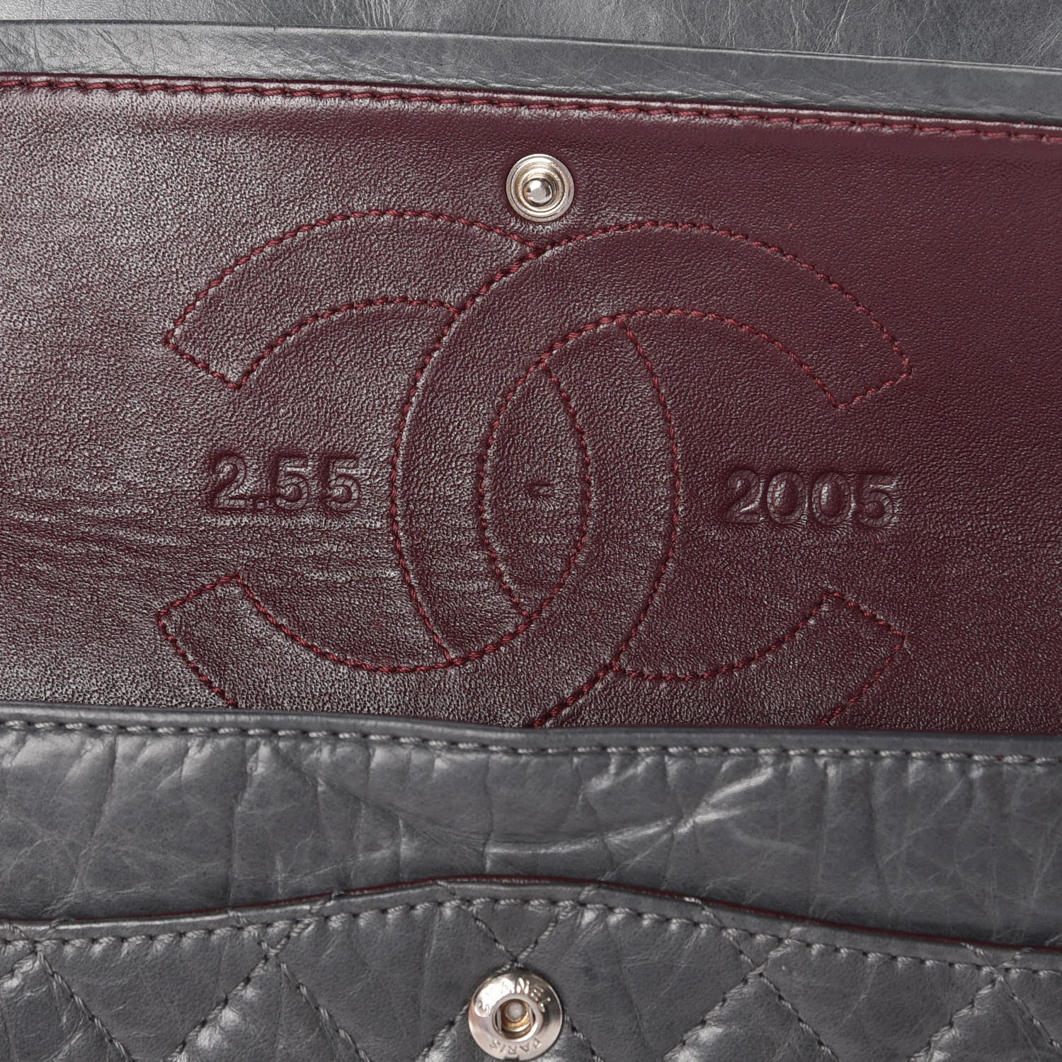 Chanel Aged Calfskin Quilted 50th Anniversary 2.55 Reissue 225 Flap Grey 10 of 15