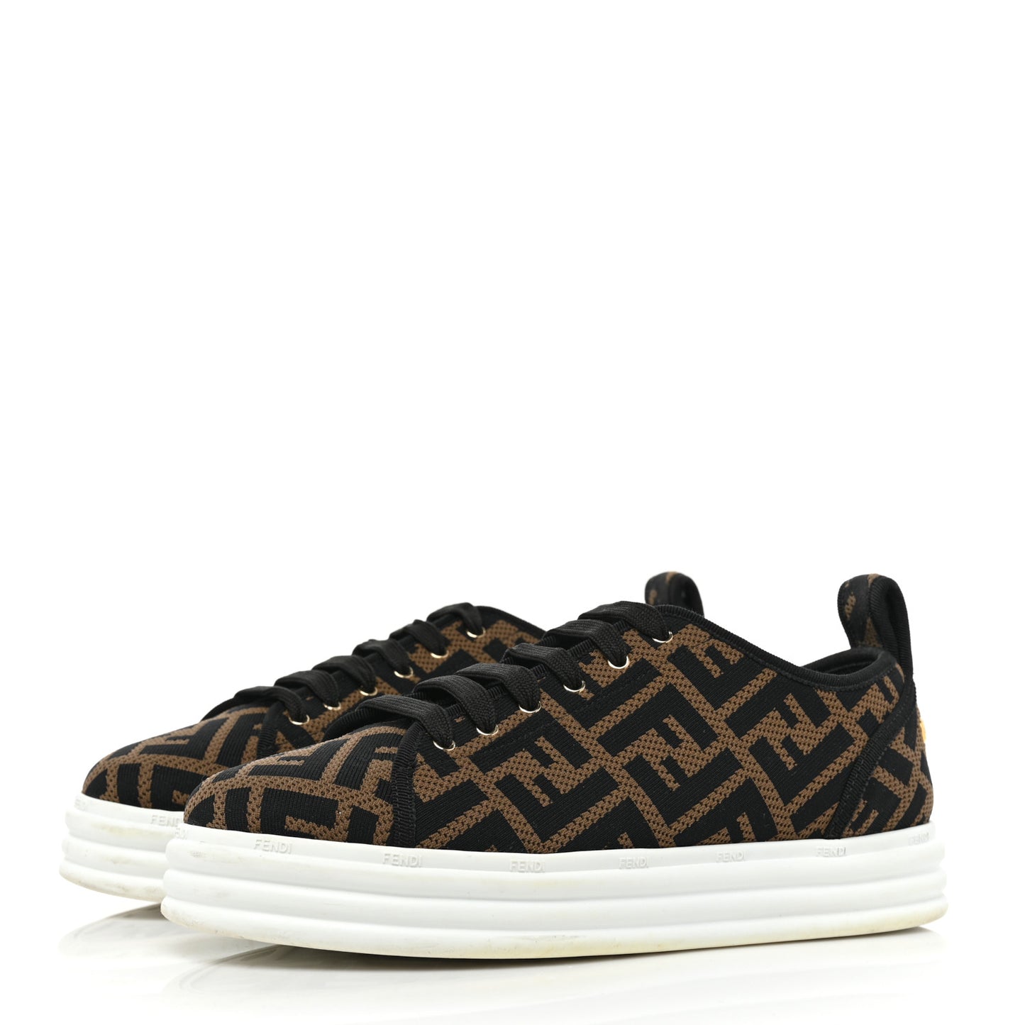 Fabric FF Micro-Perforated Rise Low Top Sneakers 39 Tobacco Black