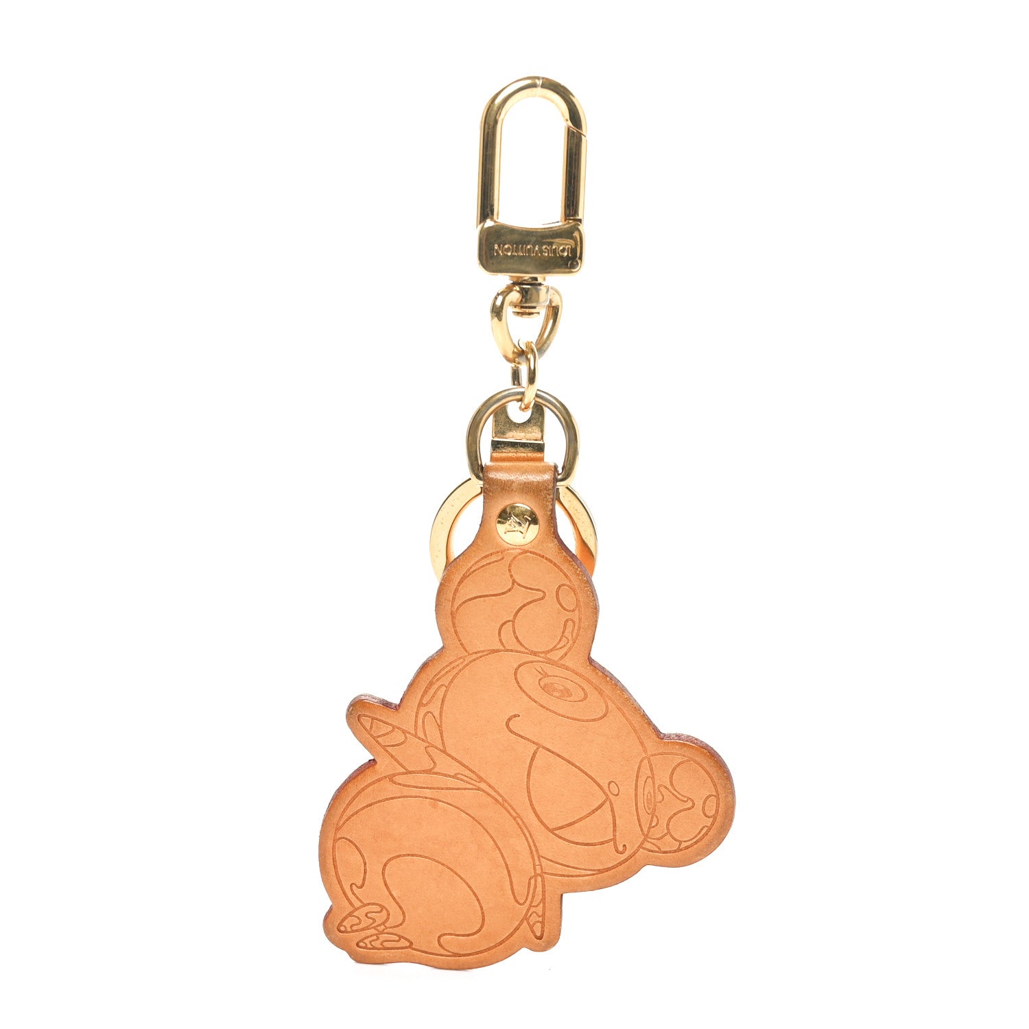 Louis Vuitton Vachetta Monogram Panda Key Ring Bag Charm 1 of 5