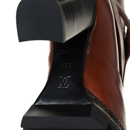 Louis Vuitton Calfskin Monogram Star Trail Ankle Boots 38.5 Cognac 5 of 5
