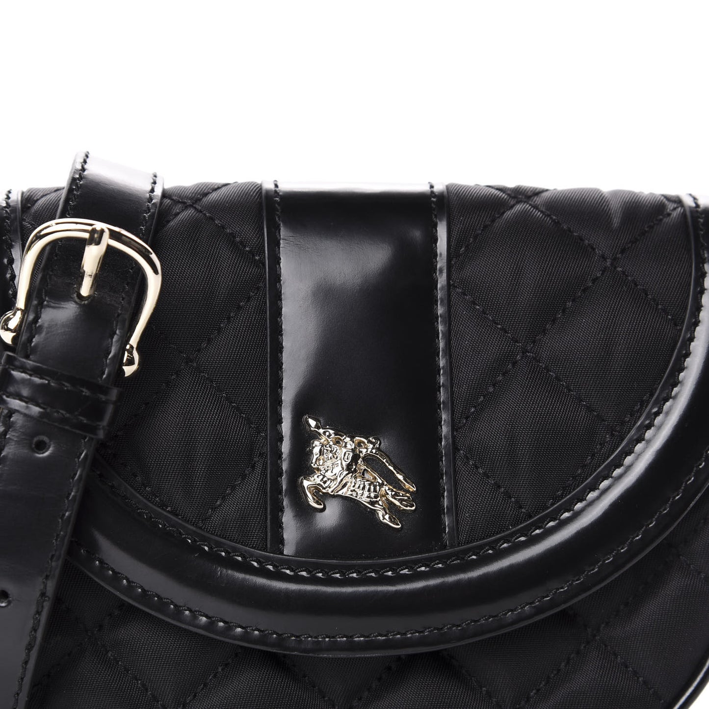 Nylon Quilted Crossbody Black