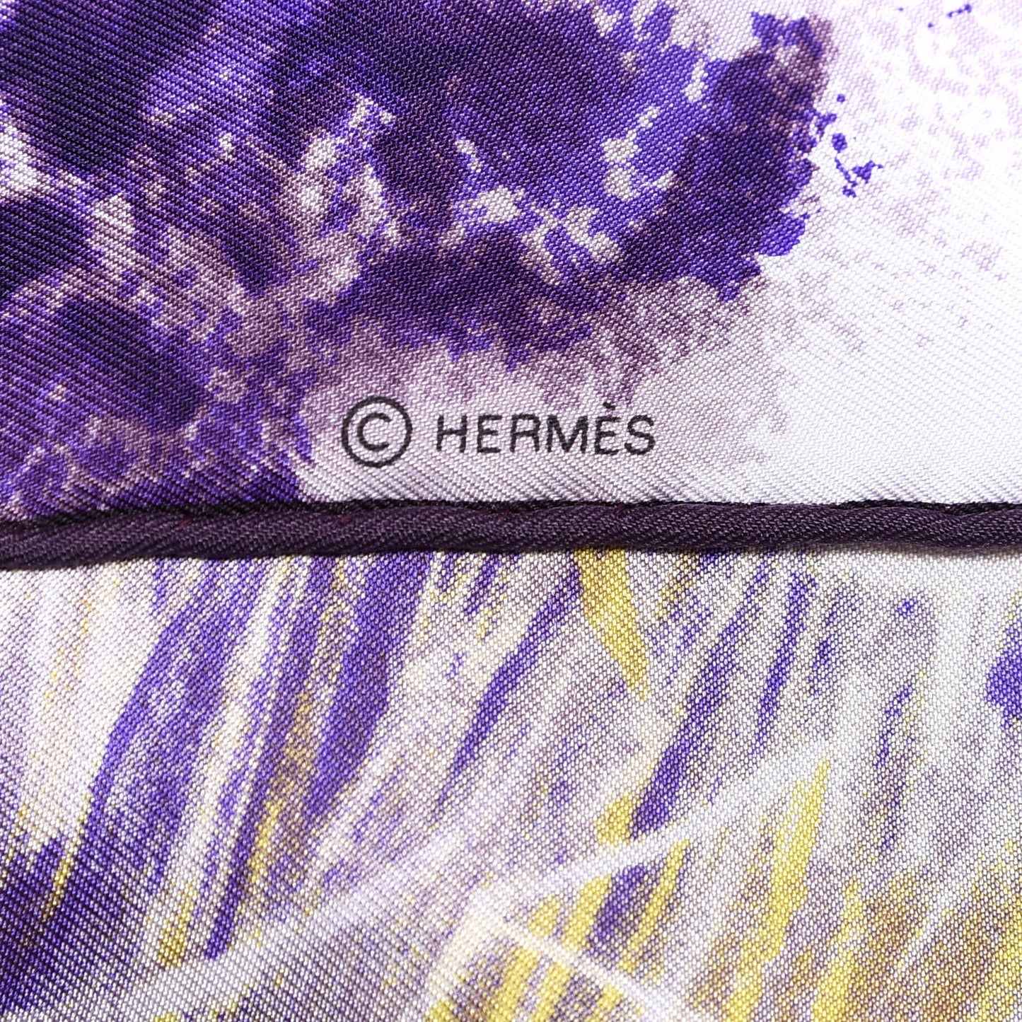 Silk Tigre du Bengale Scarf 90 Violet Gris Black