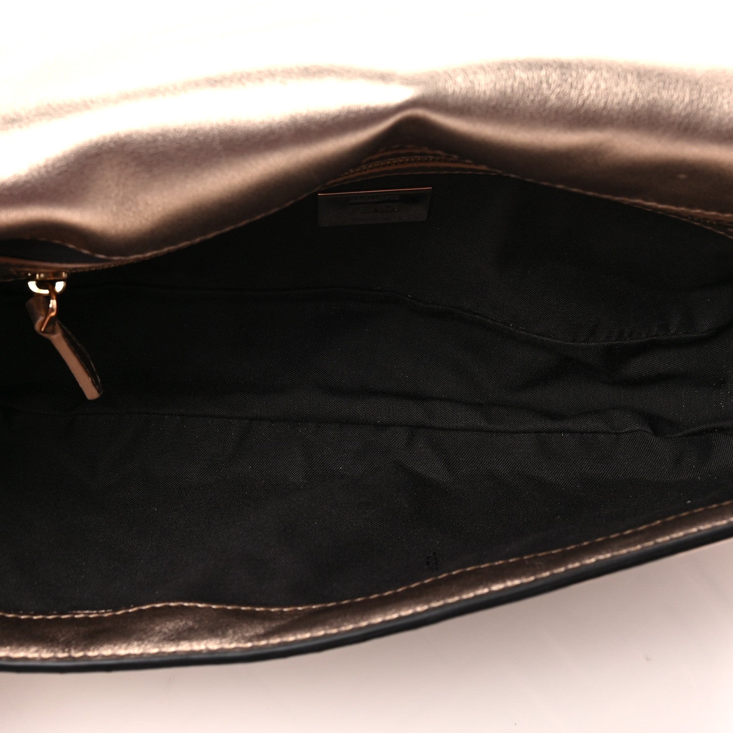 Fendi Vitello Laminato FF 1974 Embossed Baguette Rame 5 of 7