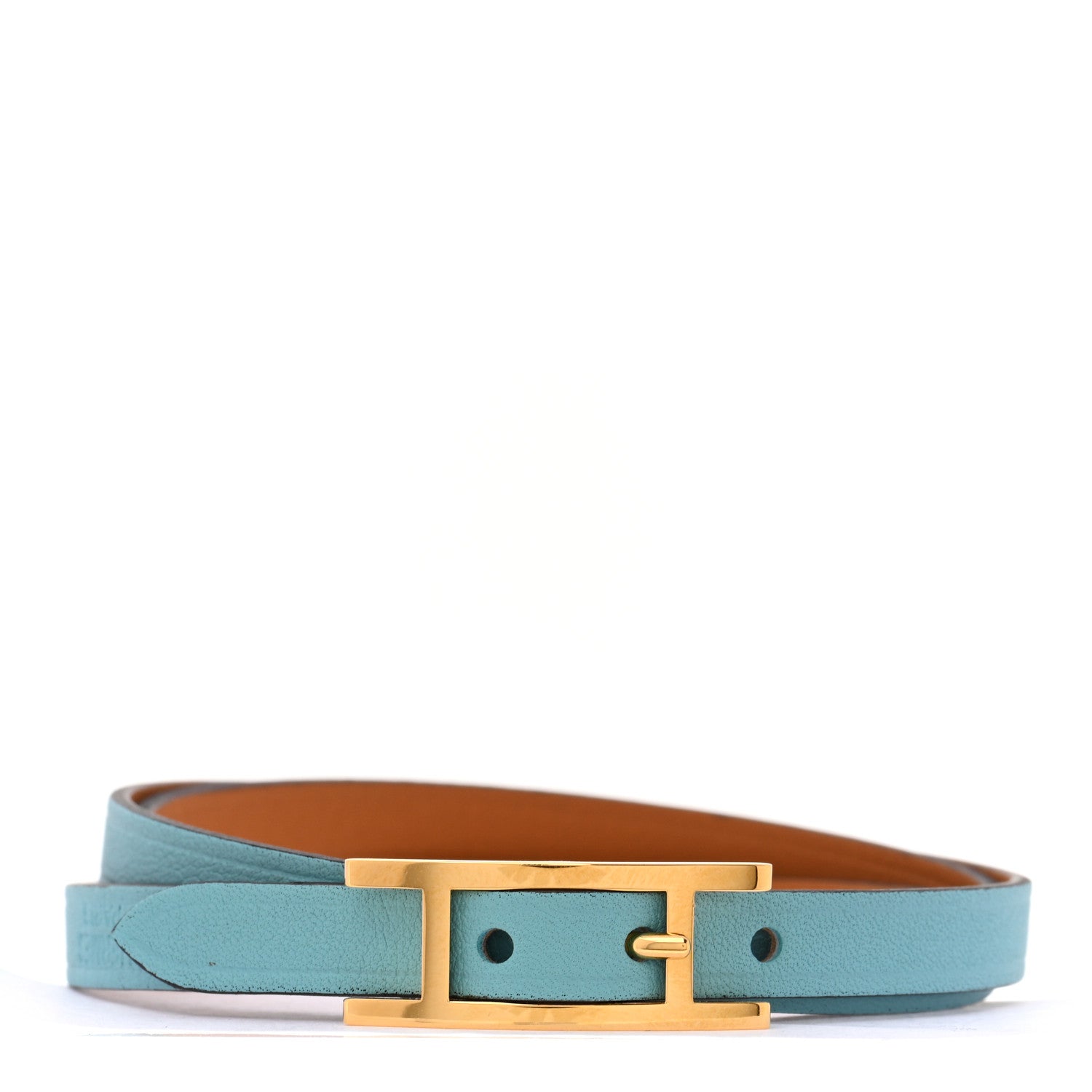 Hermes Swift Behapi Double Tour Reversible Bracelet S Bleu Atoll 1 of 7