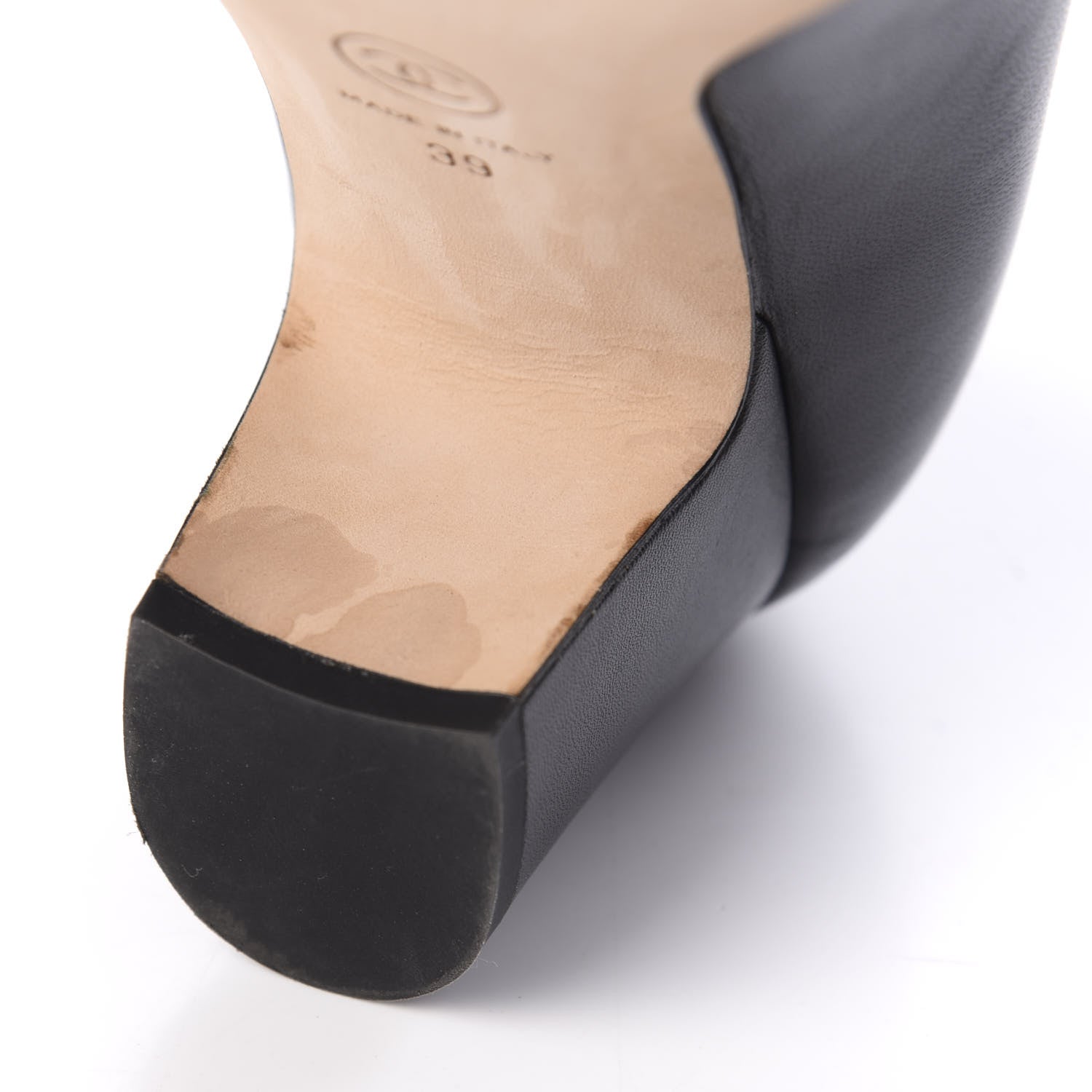 Chanel Lambskin Patent CC Cap Toe Pumps 39 Black 6 of 10