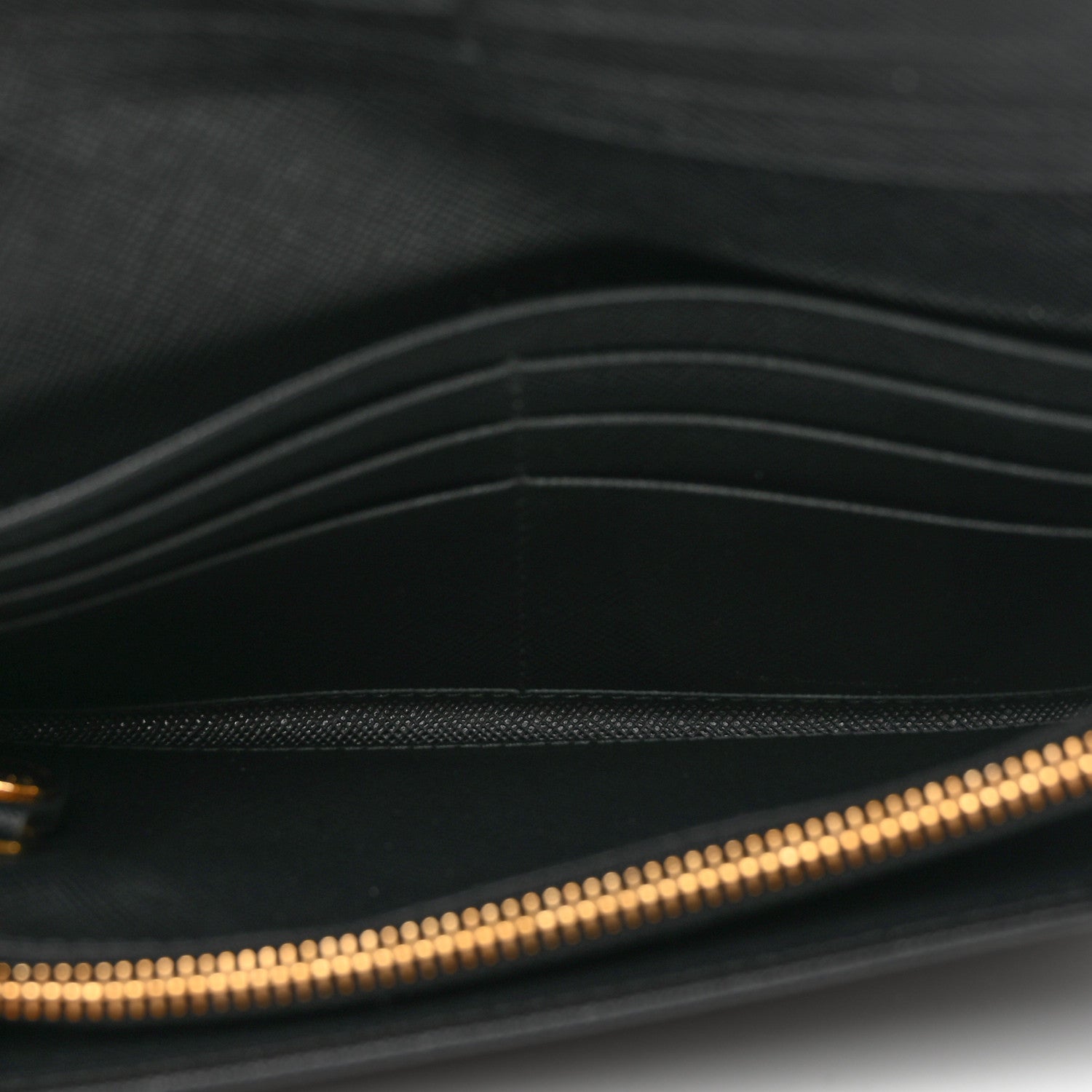 Prada Saffiano Metal Continental Flap Wallet Black 6 of 8