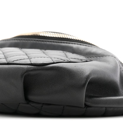 Chanel Lambskin Quilted Waist Bag Fanny Pack Black 10 of 10
