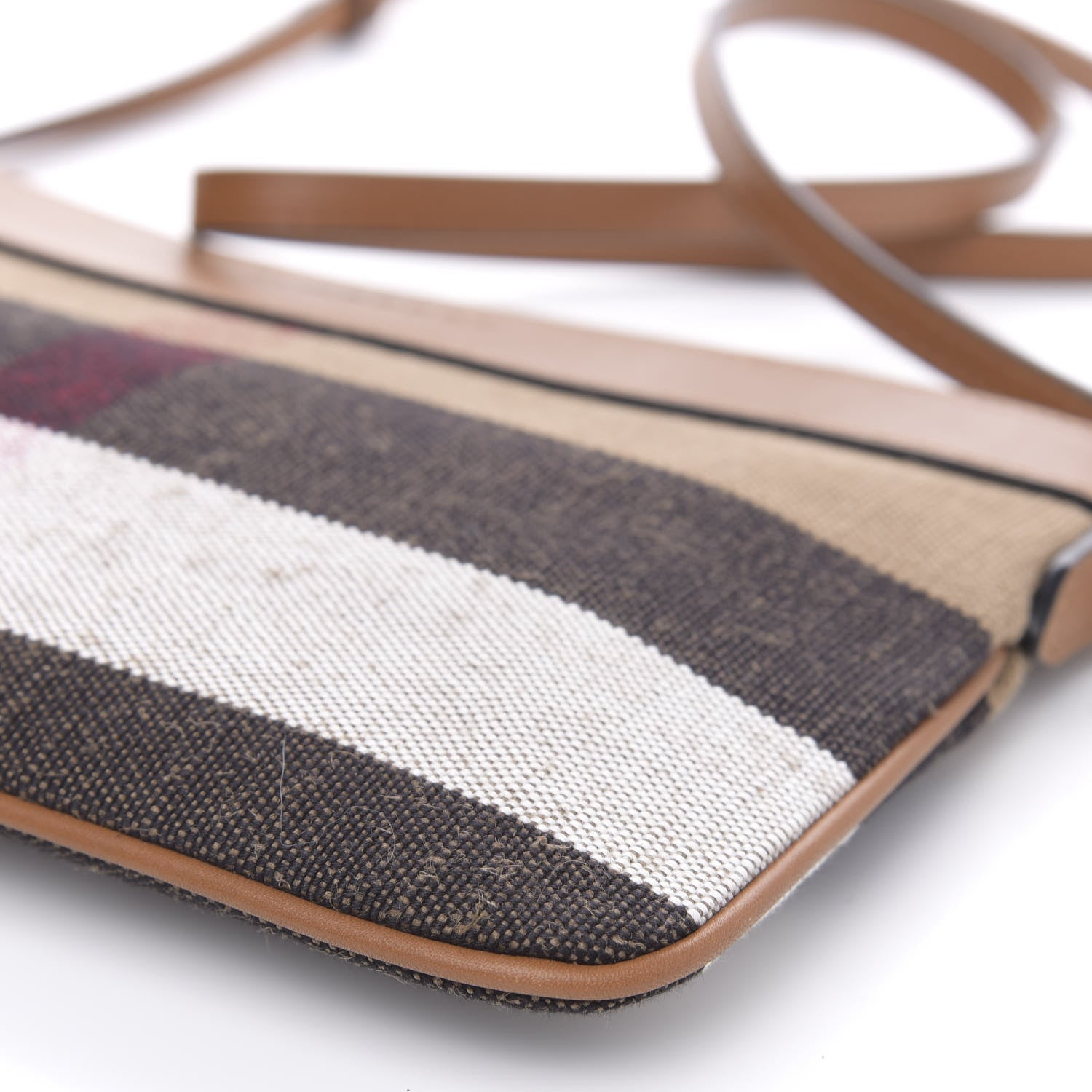 Burberry Mega Check Peyton Crossbody Clutch Bag Saddle Brown 10 of 11