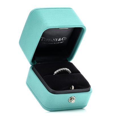 Tiffany Platinum Diamond .27ctw 2.2mm Half Circle Forever Band Ring 49 5 6 of 6