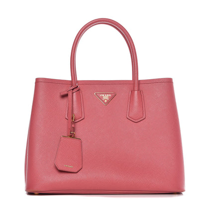 Prada Saffiano Cuir Medium Double Bag Tamaris Pesca 1 of 13