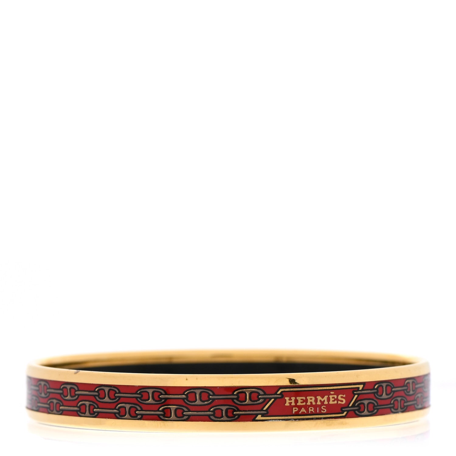 Hermes Enamel Narrow Printed Chain D'Ancre Bracelet 62 3 of 6
