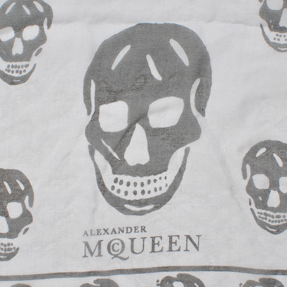 Alexander McQueen Silk Chiffon Skull Scarf Black Grey 3 of 5