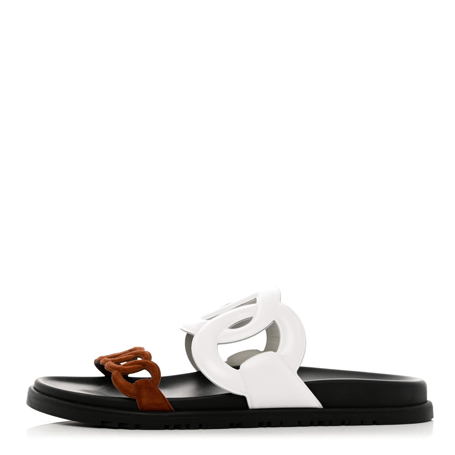 Hermes Suede Goatskin Nappa Extra Sandals 40 White Gold 1 of 9