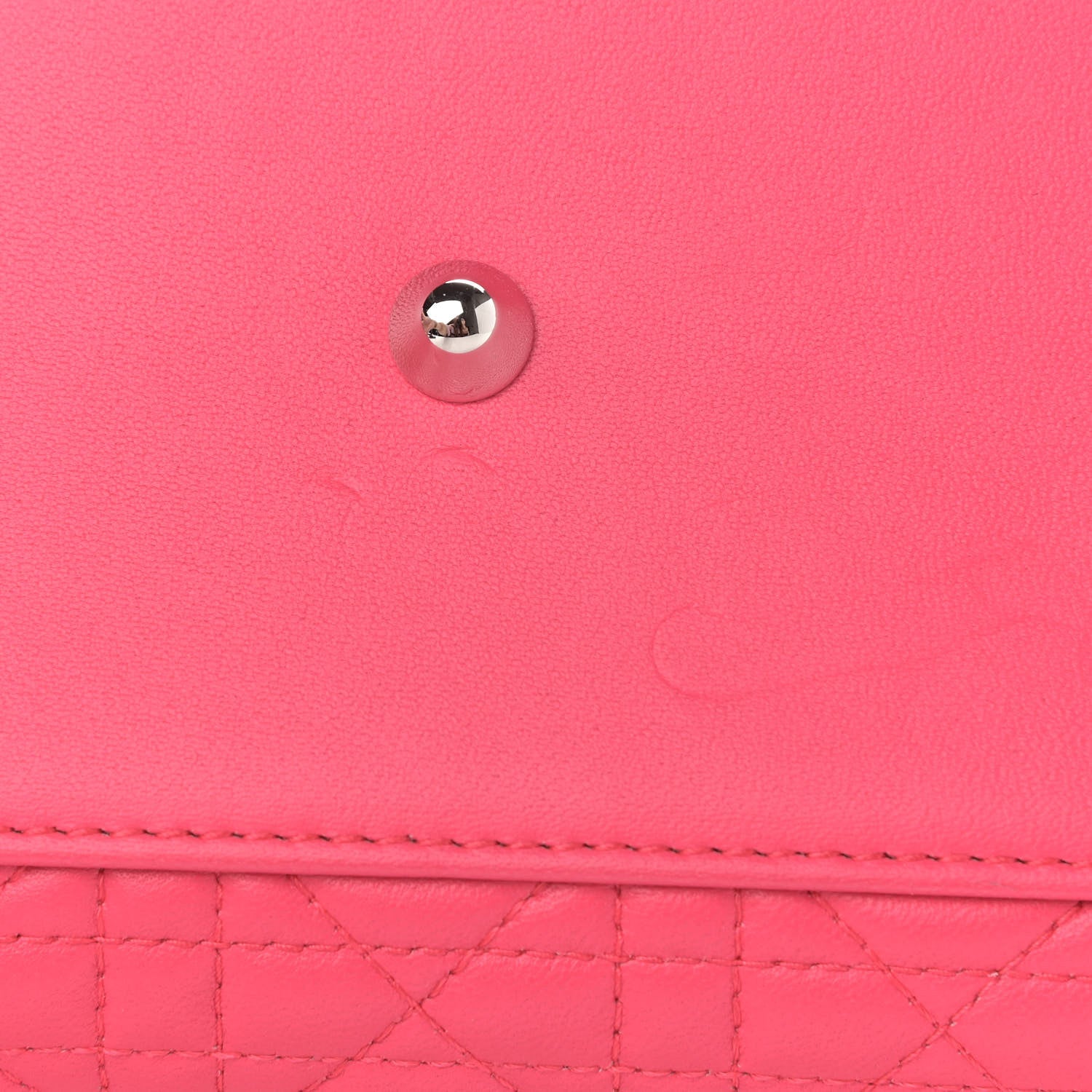 Christian Dior Lambskin Cannage Large Tri-Color Lady Dior Toxic Fuchsia 12 of 13