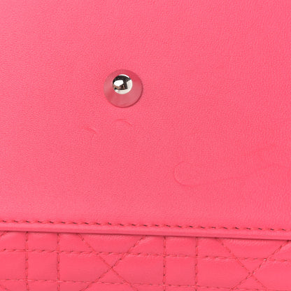 Christian Dior Lambskin Cannage Large Tri-Color Lady Dior Toxic Fuchsia 12 of 13