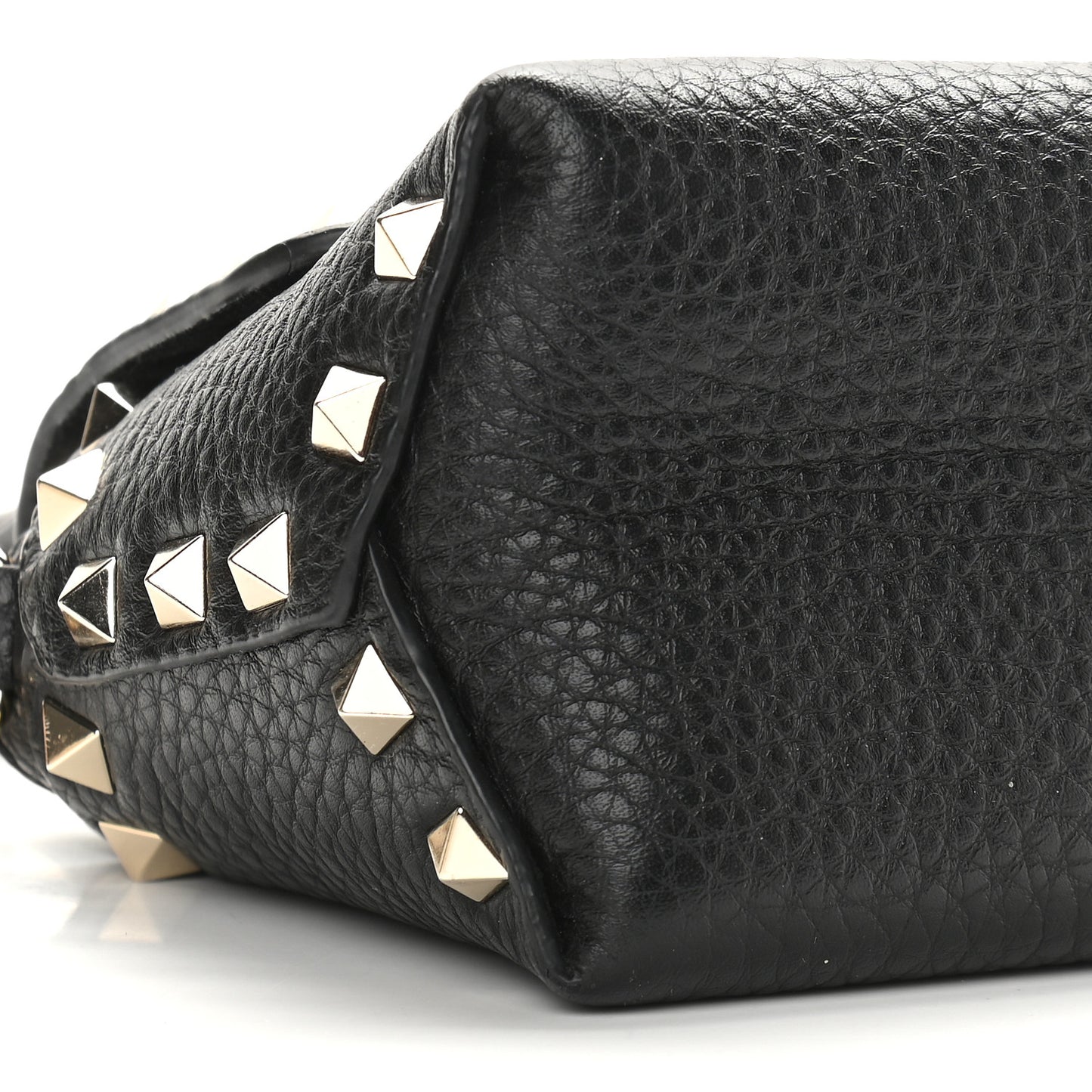 Pebbled Calfskin Mini Rockstud Crossbody Bag Black