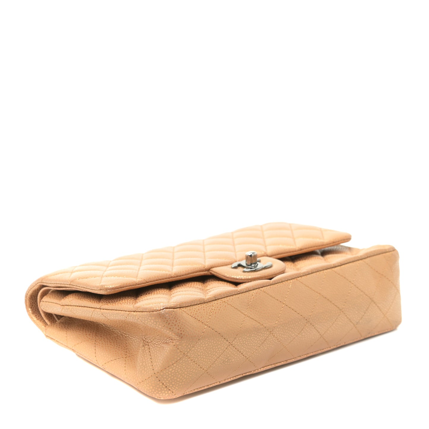 Metallic Caviar Quilted Medium Double Flap Copper