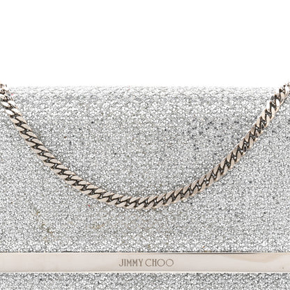 Jimmy Choo Glitter Margot Clutch Silver 7 of 10