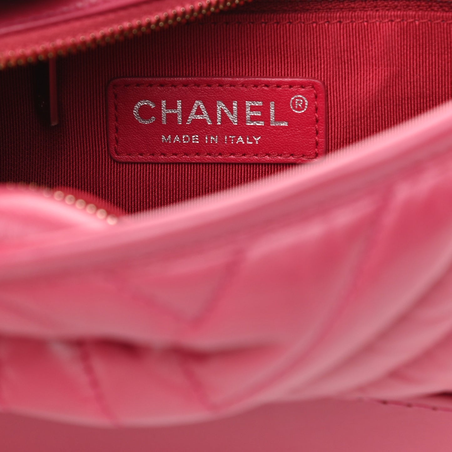 Aged Calfskin Chevron Quilted Small Gabrielle Hobo Dark Pink
