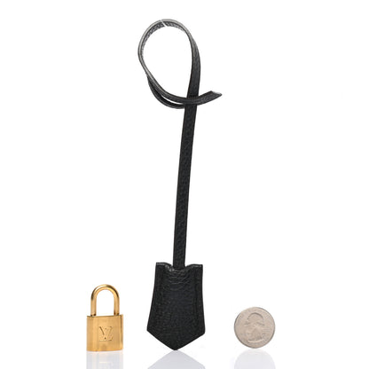 Louis Vuitton Calfskin Clochette Key Bell Holder and Lock Set Black 2 of 6