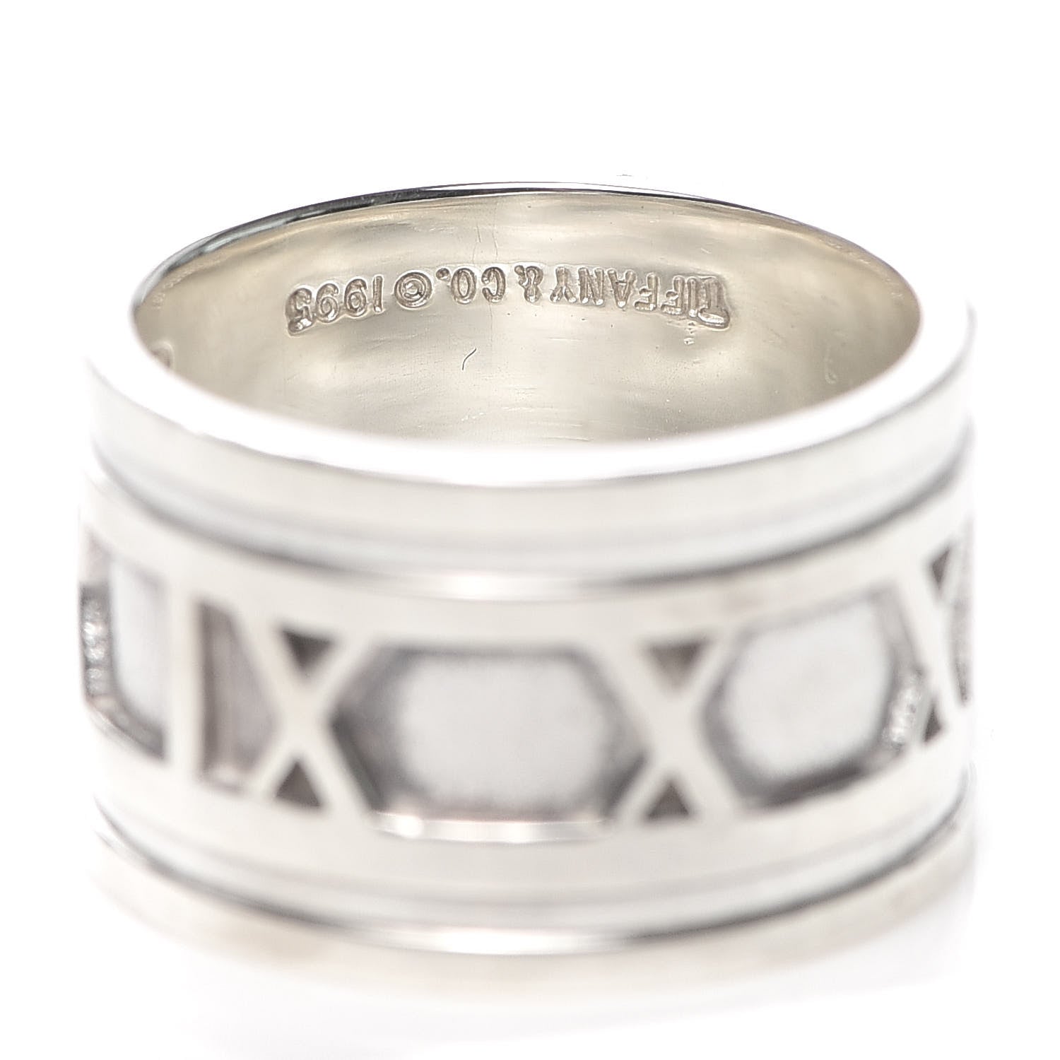 Tiffany Sterling Silver 12mm Atlas Band Ring 51 5.5 4 of 5