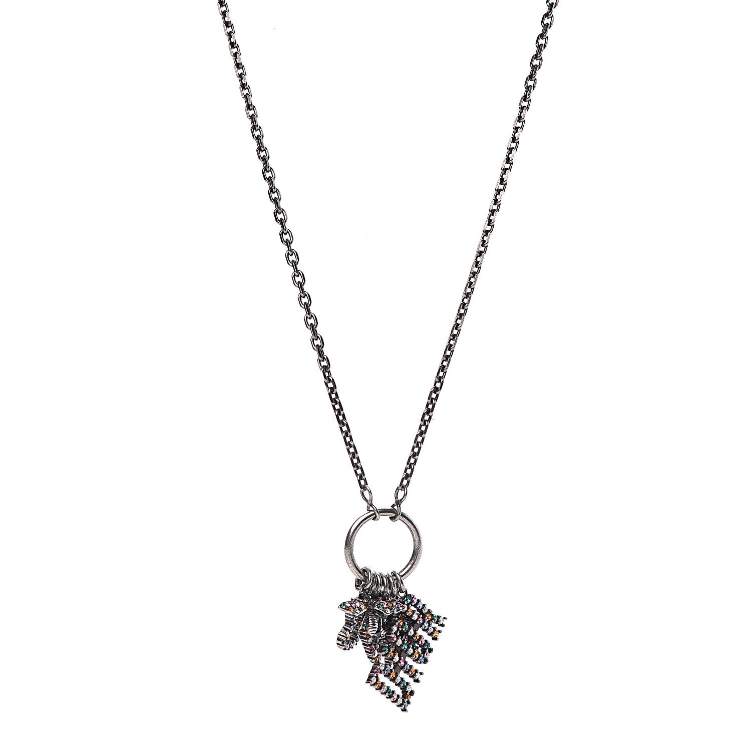 Christian Dior Metal Crystal Charms Necklace Multicolor 1 of 5