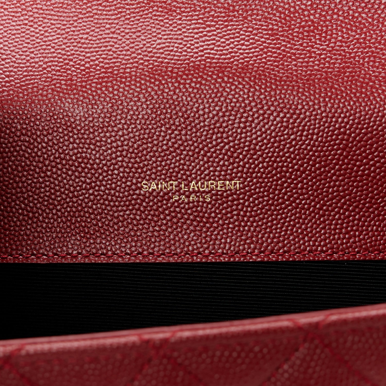 Saint Laurent Grain De Poudre Textured Mixed Matelasse Triquilt Small Monogram Satchel Red 6 of 12
