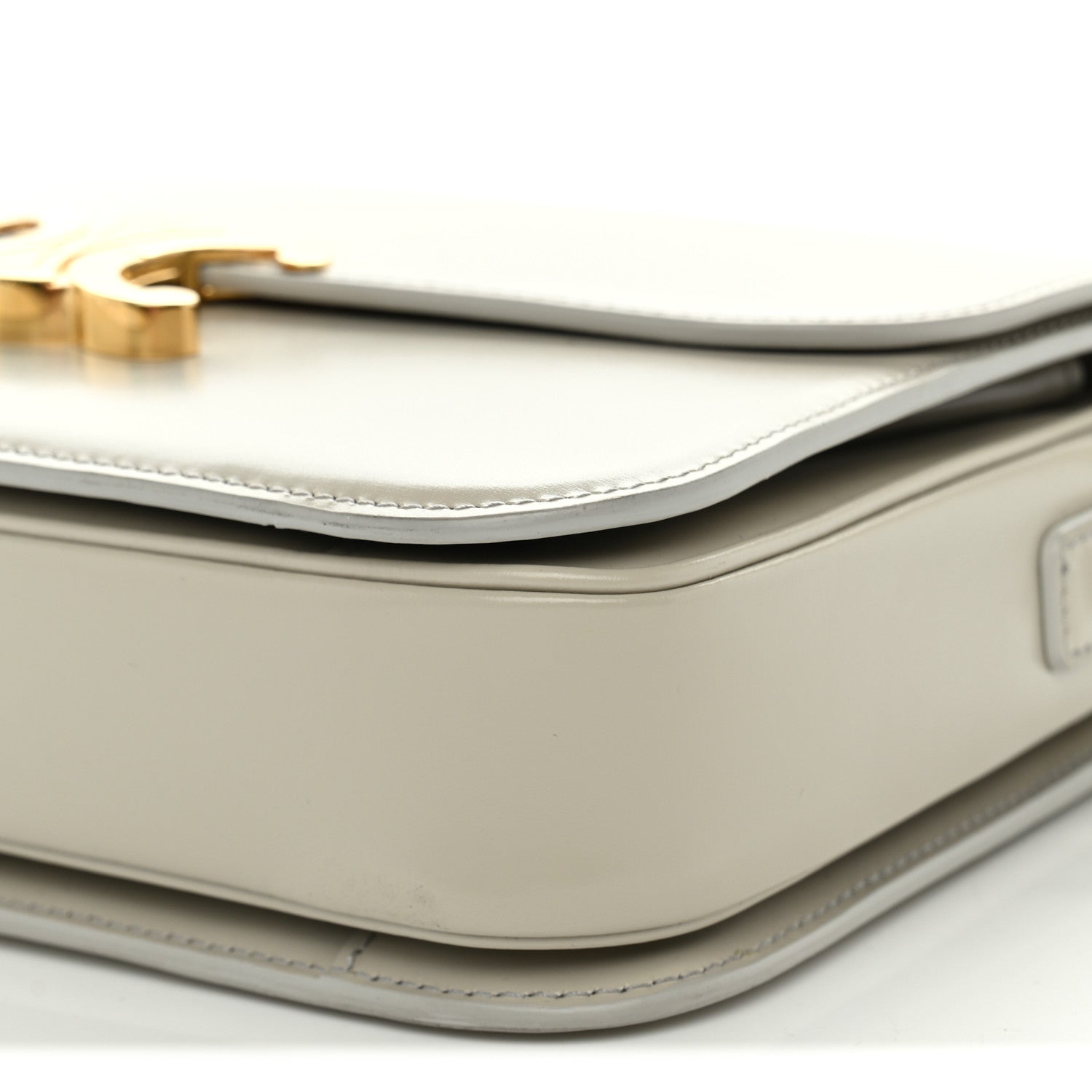 Celine Shiny Calfskin Medium Triomphe Chalk 10 of 10