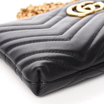 Gucci Calfskin Matelasse Mini GG Marmont Chain Bag Black 5 of 12