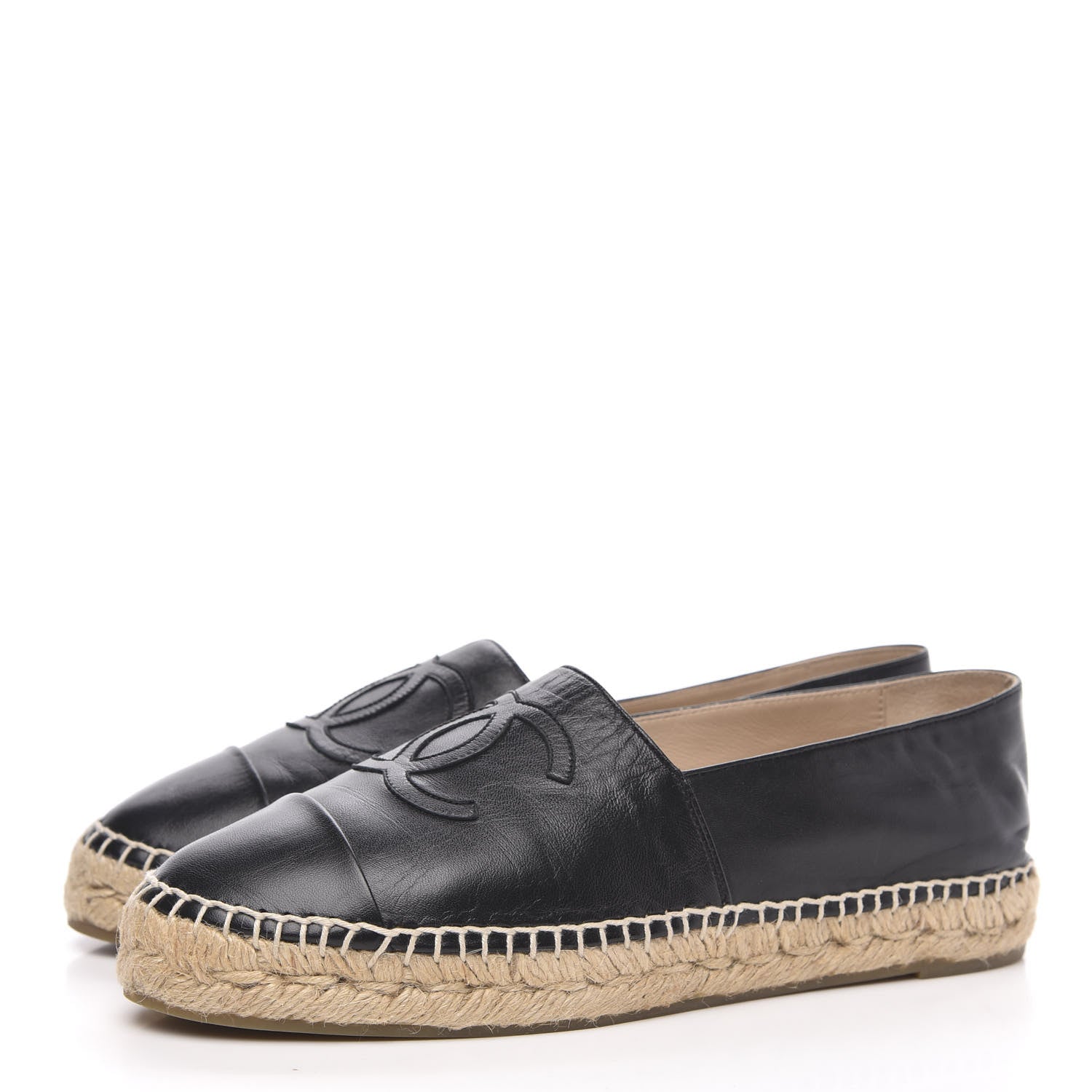 Chanel Lambskin CC Espadrilles 40 Black 3 of 10
