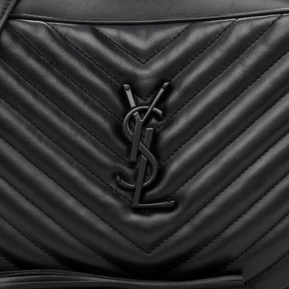 Saint Laurent Calfskin Matelasse Monogram Monochrome Lou Camera Bag Black 8 of 12