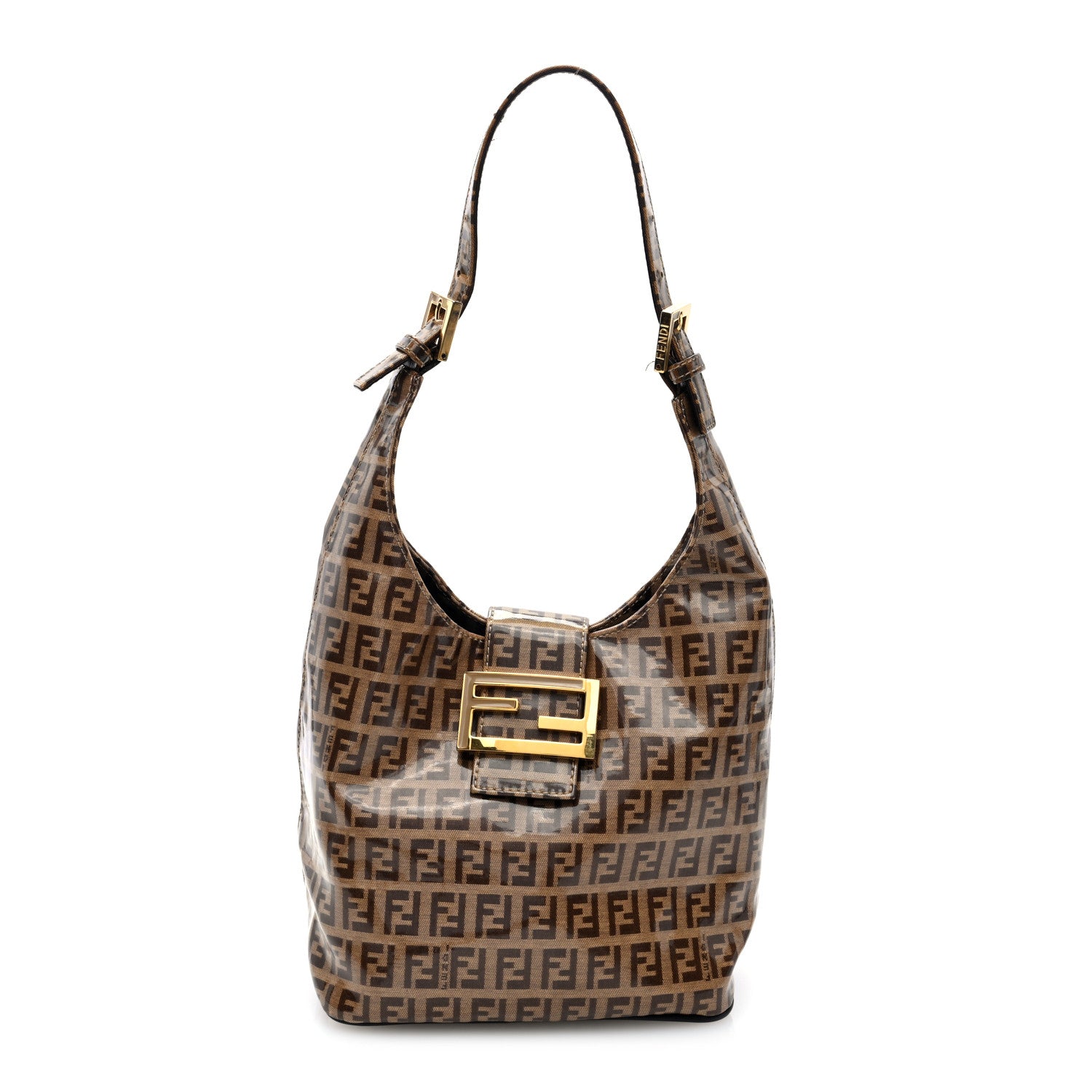Fendi Vinyl Zucchino Hobo Tobacco 1 of 10