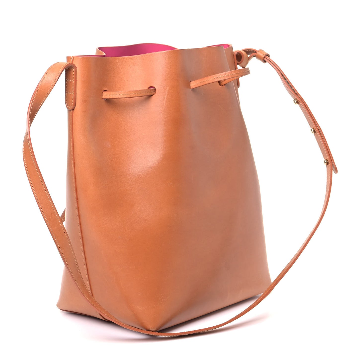 Vegetable Tanned Calfskin Bucket Bag Cammello Dolly