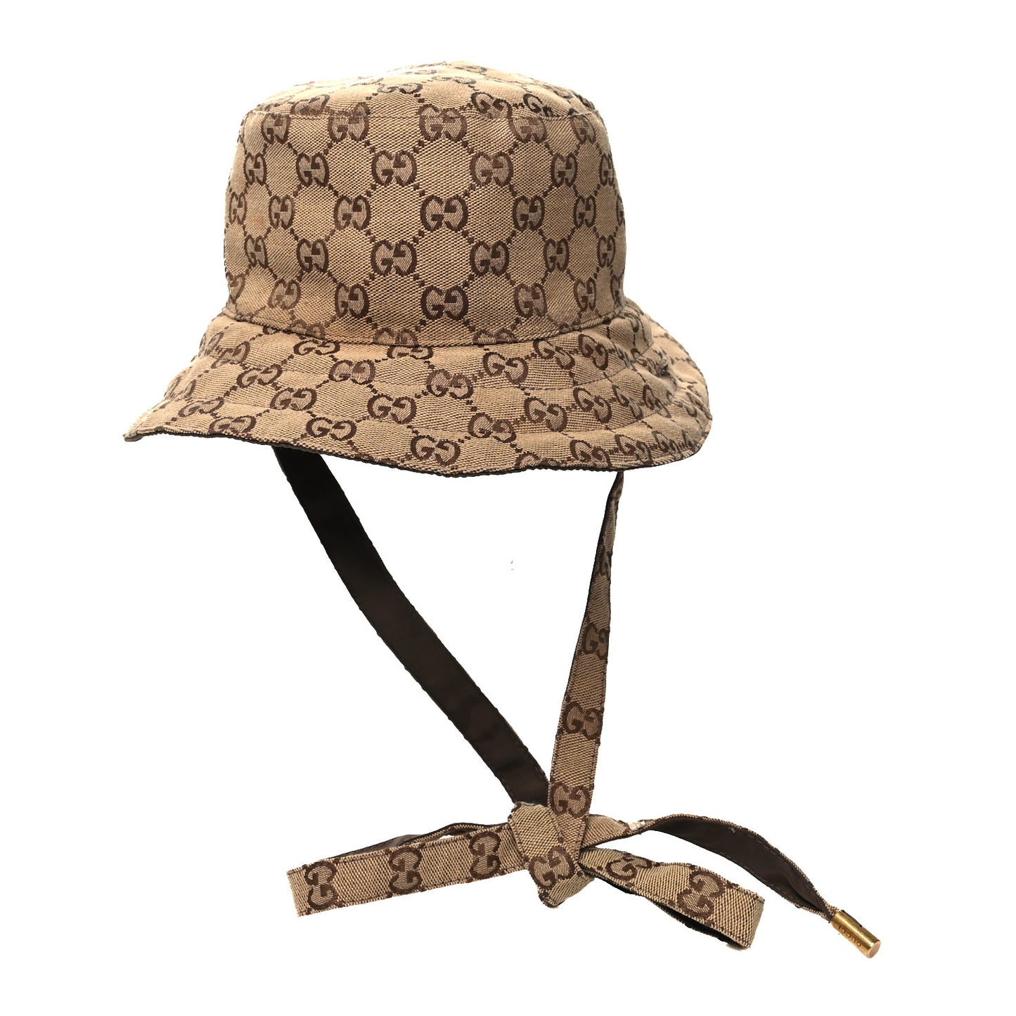 Canvas Monogram Reversible Bucket Hat Brown