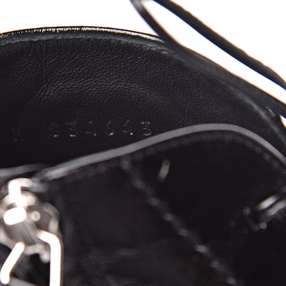 Chanel Shiny Lambskin Lace Up Combat Short Boots 39.5 Black 8 of 9