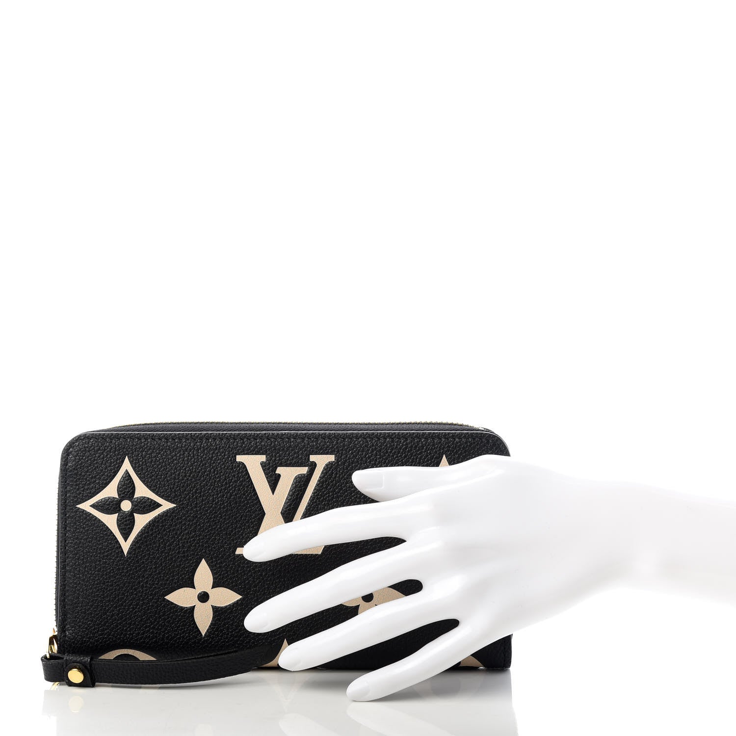 Louis Vuitton Empreinte Monogram Giant Zippy Wallet Black Beige 2 of 6