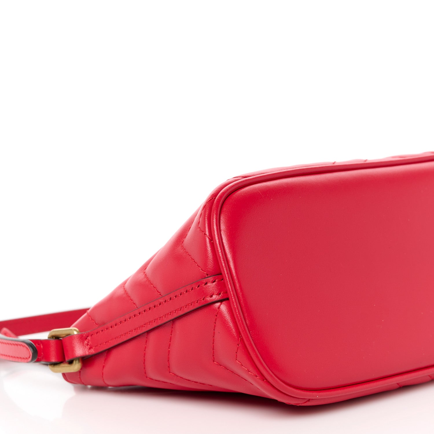 Gucci Calfskin Matelasse Chevron GG Marmont Sling Shoulder Bag Rosso 9 of 10