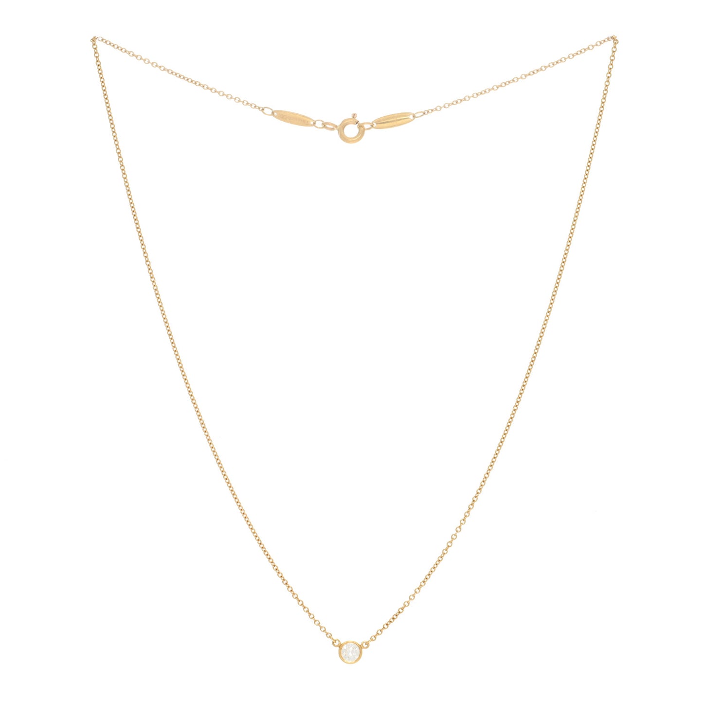 18K Yellow Gold Diamond .17ct Elsa Peretti Diamonds by the Yard Pendant Necklace