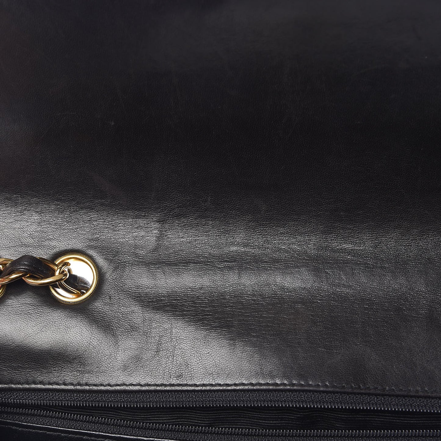 Lambskin Quilted Jumbo Single Flap Black