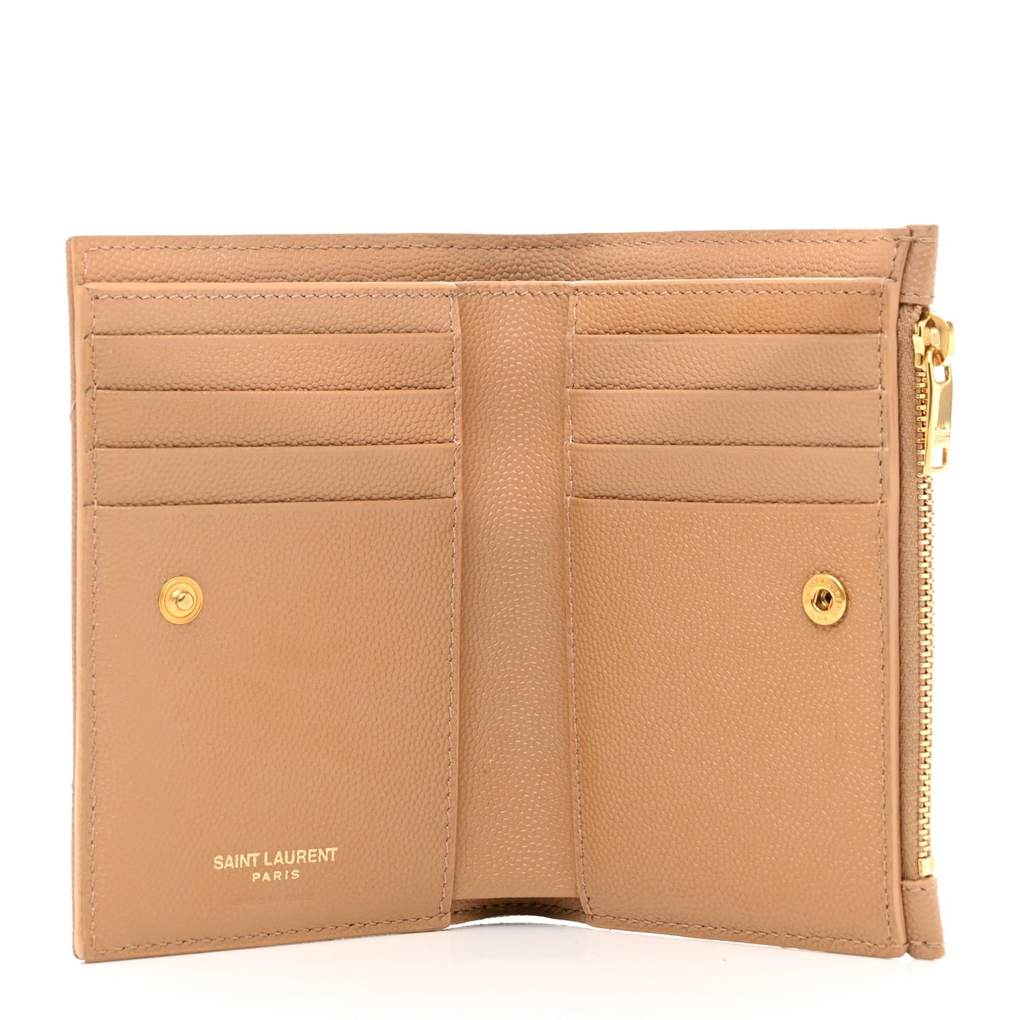 Grain De Poudre Matelasse Chevron Monogram Zipped Two-Part Wallet Natural Dark