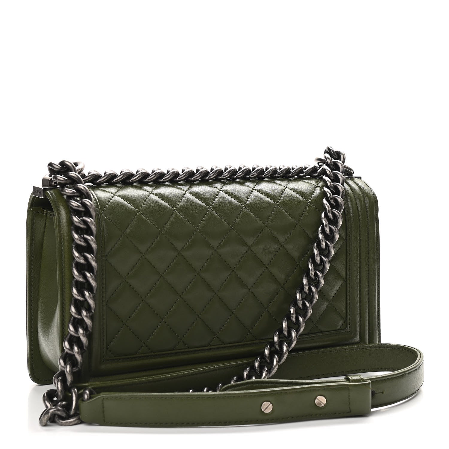 Chanel Lambskin Quilted Medium Boy Flap Green 2 of 10