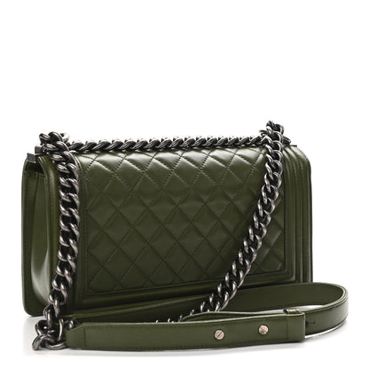 Chanel Lambskin Quilted Medium Boy Flap Green 2 of 10