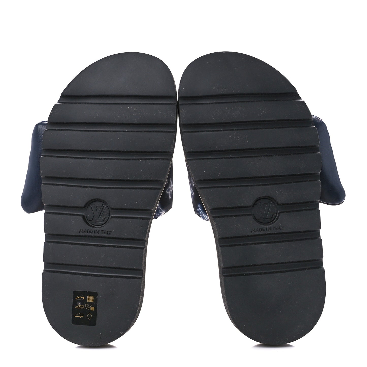 Nylon Monogram Womens Pool Pillow Comfort Mules 35 Navy Blue