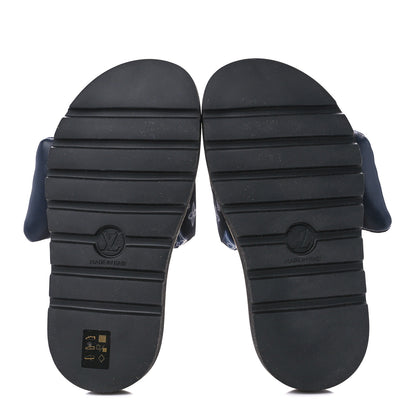 Louis Vuitton Nylon Monogram Womens Pool Pillow Comfort Mules 35 Navy Blue 5 of 9