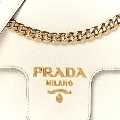 Prada Saffiano Flap Shoulder Bag Talco 7 of 9