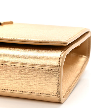 Saint Laurent Metallic Calfskin Small Classic Monogram Kate Tassel Satchel Gold 10 of 11