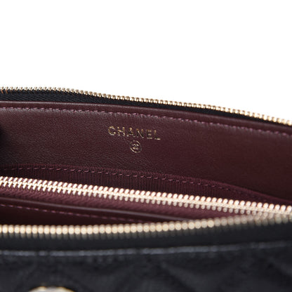 Chanel Caviar Quilted Large Zipped Clutch Black 6 of 9